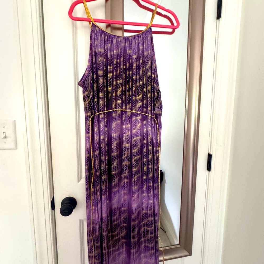 Purple and Gold Maxi Dress